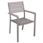 Stackable Cervia armchair with armrests - painted aluminum frame