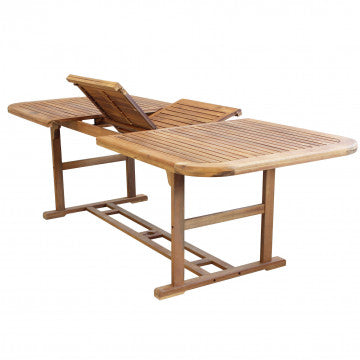 Tavolo rettangolare allungabile 180/240 x 100 cm in legno acacia massiccio