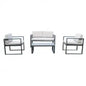 Formentera living room set with cushions: painted aluminum frame, polyester cushions