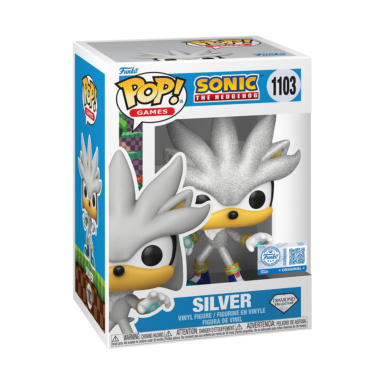 Funko Pop! Games Sonic The Hedgehog - (1103) Silver Special Edition Diamond 9cm