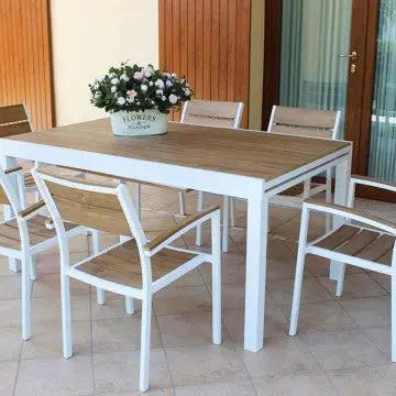 Poltrona Cayman con Struttura in Alluminio e Seduta in Polywood Teak
