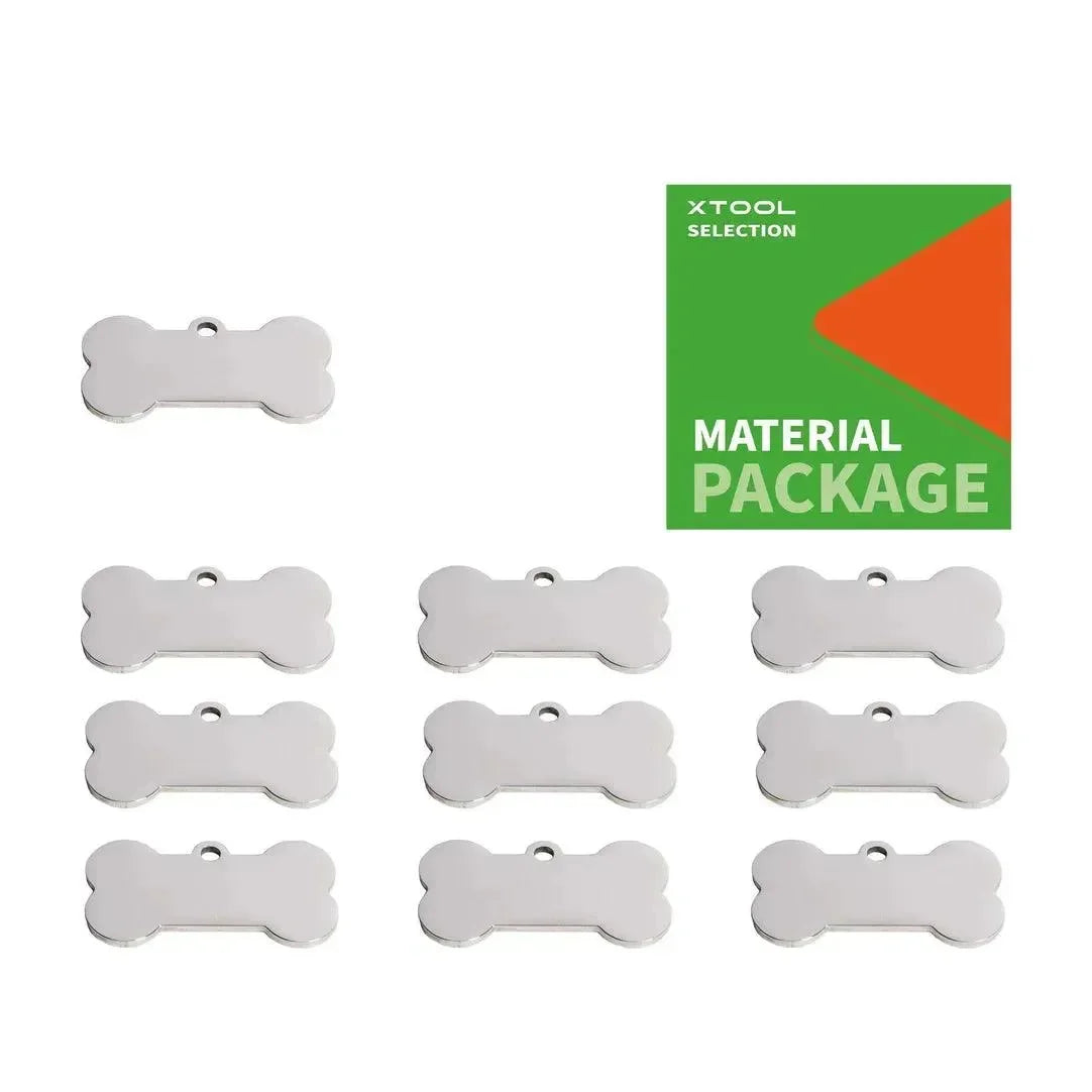 XTOOL BONE-SHAPED STAINLESS STEEL DOG TAG - 10 PCS