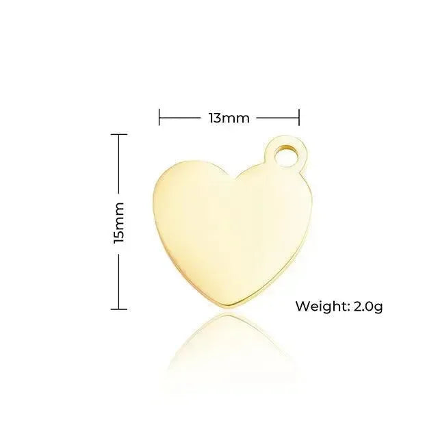 XTOOL HEART-SHAPED PENDANT - GOLD, SILVER, & ROSE GOLD - 30PCS