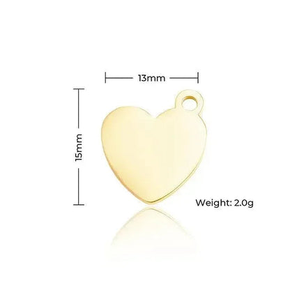 XTOOL HEART-SHAPED PENDANT - GOLD, SILVER, & ROSE GOLD - 30PCS