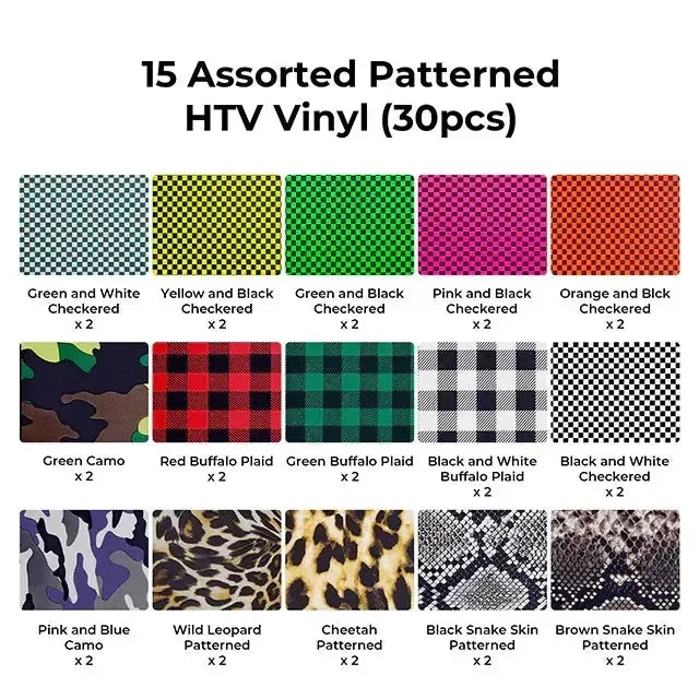 XTOOL PATTERNED HEAT TRANSFER VINYL - 30-PACK