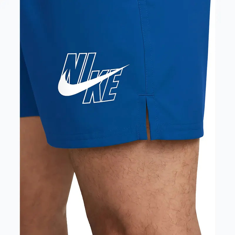 Nike Pantaloncino Mare Uomo 5" Volley Logo Lap Blu Royal - NESSG574-494