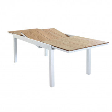 Tavolo allungabile Cayman in Alluminio con Piano in Polywood color Teak