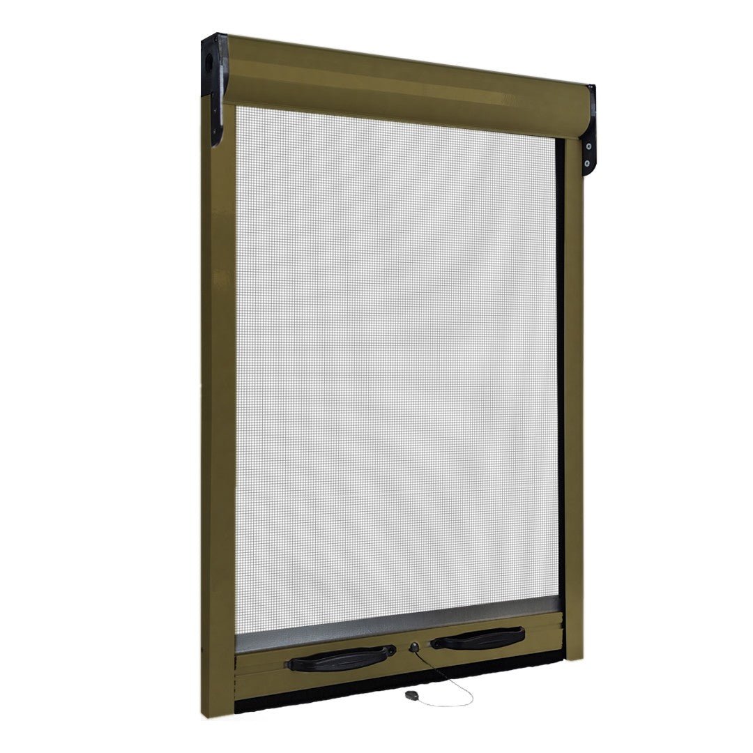 Zanzariera a rullo per finestra scorrevole verticale 120x170cm bronzo