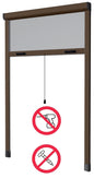 Brown vertical retractable mosquito net 140 x 250 cm with BAZAR expansion fitting