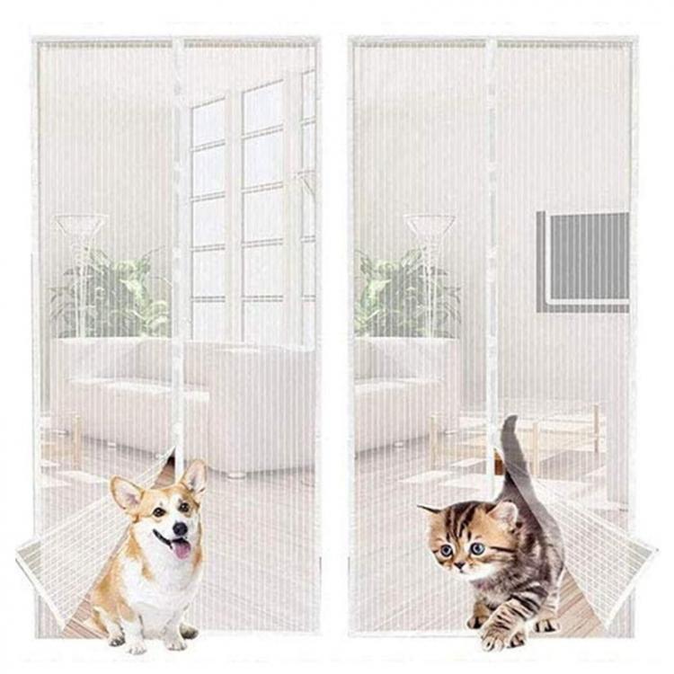 Zanzariera Magnetica 140X240 Tenda Per Porte Finestre Universale Calamita Bianca