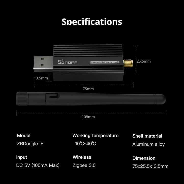 Sonoff Zbdongle-E Zigbee 3.0 USB-Dongle Plus Universal Gateway Alexa