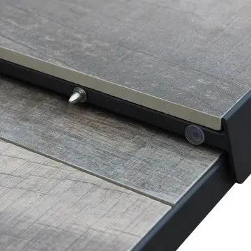 Tisch Djerba 200/260 X 100 - Aluminiumgestell und Keramikplatte in Holzoptik