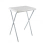 PVC and steel side table with white painted tubular frame